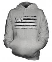 Brittany Distressed Flag Unisex Adult Hoodie