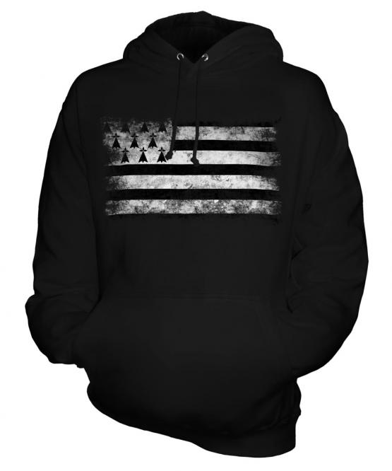 Brittany Distressed Flag Unisex Adult Hoodie