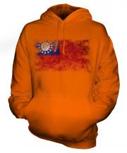 Burma Distressed Flag Unisex Adult Hoodie