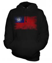 Burma Distressed Flag Unisex Adult Hoodie
