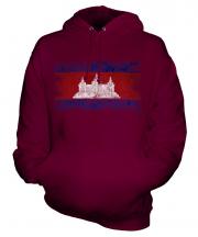 Cambodia Distressed Flag Unisex Adult Hoodie