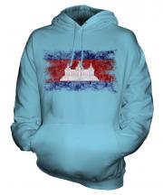 Cambodia Distressed Flag Unisex Adult Hoodie