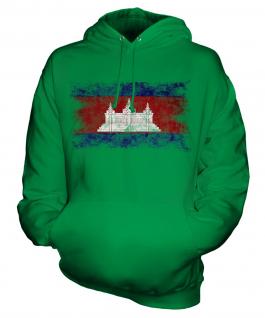 Cambodia Distressed Flag Unisex Adult Hoodie