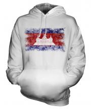 Cambodia Distressed Flag Unisex Adult Hoodie