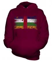 Central African Republic Distressed Flag Unisex Adult Hoodie