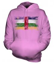 Central African Republic Distressed Flag Unisex Adult Hoodie