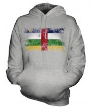 Central African Republic Distressed Flag Unisex Adult Hoodie