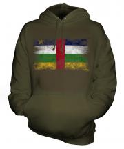 Central African Republic Distressed Flag Unisex Adult Hoodie