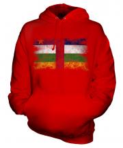 Central African Republic Distressed Flag Unisex Adult Hoodie