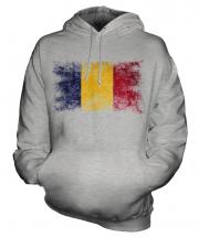 Chad Distressed Flag Unisex Adult Hoodie