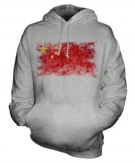 China Distressed Flag Unisex Adult Hoodie