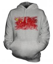 China Distressed Flag Unisex Adult Hoodie