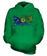 Christmas Island Distressed Flag Unisex Adult Hoodie