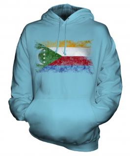 Comoros Distressed Flag Unisex Adult Hoodie