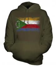 Comoros Distressed Flag Unisex Adult Hoodie