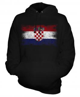 Croatia Distressed Flag Unisex Adult Hoodie
