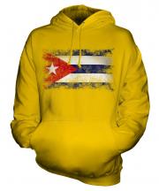Cuba Distressed Flag Unisex Adult Hoodie