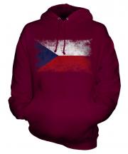 Czech Republic Distressed Flag Unisex Adult Hoodie