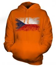 Czech Republic Distressed Flag Unisex Adult Hoodie