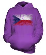 Czech Republic Distressed Flag Unisex Adult Hoodie