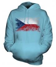 Czech Republic Distressed Flag Unisex Adult Hoodie