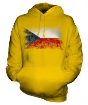 Czech Republic Distressed Flag Unisex Adult Hoodie