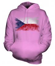 Czech Republic Distressed Flag Unisex Adult Hoodie