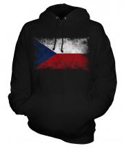 Czech Republic Distressed Flag Unisex Adult Hoodie