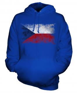 Czech Republic Distressed Flag Unisex Adult Hoodie