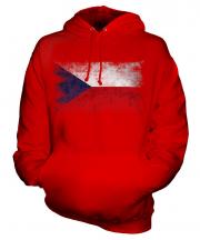 Czech Republic Distressed Flag Unisex Adult Hoodie