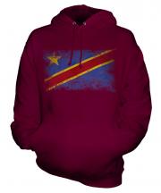 Democratic Rep. Of Congo Distressed Flag Unisex Adult Hoodie