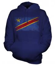 Democratic Rep. Of Congo Distressed Flag Unisex Adult Hoodie