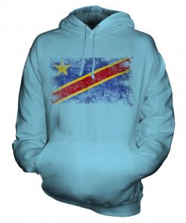 Democratic Rep. Of Congo Distressed Flag Unisex Adult Hoodie