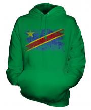 Democratic Rep. Of Congo Distressed Flag Unisex Adult Hoodie