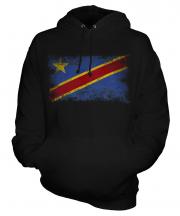 Democratic Rep. Of Congo Distressed Flag Unisex Adult Hoodie