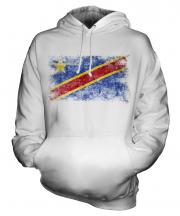 Democratic Rep. Of Congo Distressed Flag Unisex Adult Hoodie