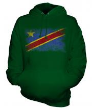 Democratic Rep. Of Congo Distressed Flag Unisex Adult Hoodie