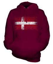Denmark Distressed Flag Unisex Adult Hoodie