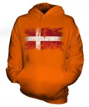 Denmark Distressed Flag Unisex Adult Hoodie
