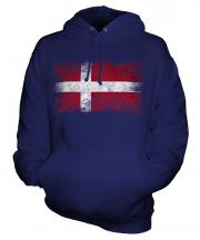 Denmark Distressed Flag Unisex Adult Hoodie