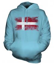 Denmark Distressed Flag Unisex Adult Hoodie