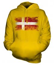 Denmark Distressed Flag Unisex Adult Hoodie
