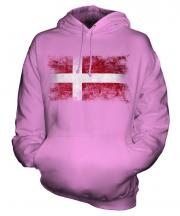 Denmark Distressed Flag Unisex Adult Hoodie