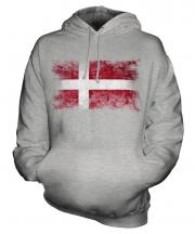 Denmark Distressed Flag Unisex Adult Hoodie