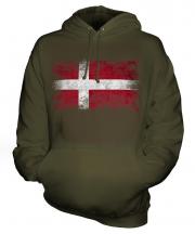 Denmark Distressed Flag Unisex Adult Hoodie
