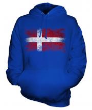 Denmark Distressed Flag Unisex Adult Hoodie