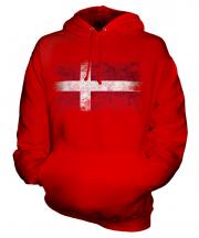 Denmark Distressed Flag Unisex Adult Hoodie