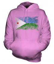 Djibouti Distressed Flag Unisex Adult Hoodie