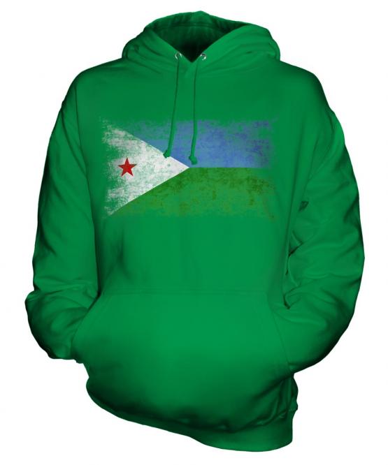 Djibouti Distressed Flag Unisex Adult Hoodie