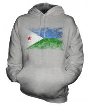 Djibouti Distressed Flag Unisex Adult Hoodie